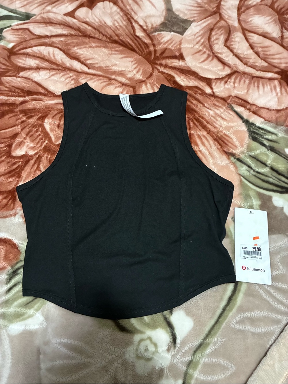 lululemon athletica Black High-Neck Crop Tank